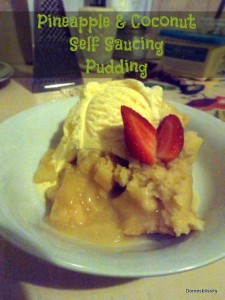 pineapple & coconut self saucing pudding
