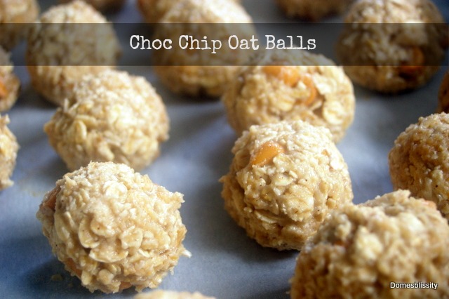 Choc Chip Oat Balls Domesblissity.com