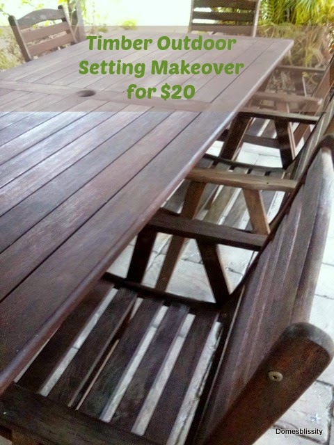 Timber Outdoor Setting Makeover for under $20
