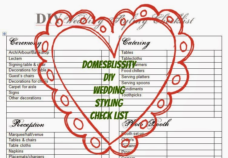 DIY Wedding Styling Checklist