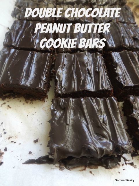 Double chocolate peanut butter cookie bars