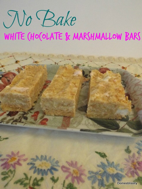 No Bake White Chocolate & Marshmallow Bars