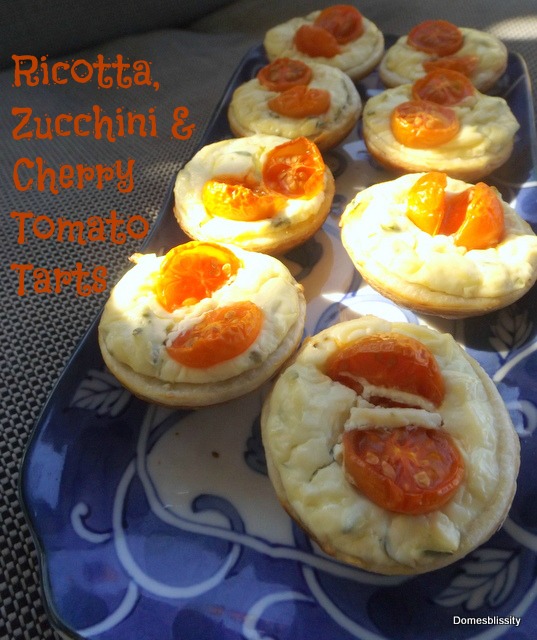 Ricotta, zucchini & cherry tomato tarts