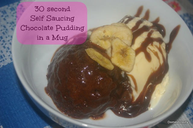 30 Second Self Saucing Chocolate Pudding in a Mug www.domesblissity.com