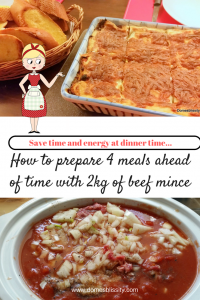 How to prepare 4 meals at once with 2kg beef mince www.domesblissity.com