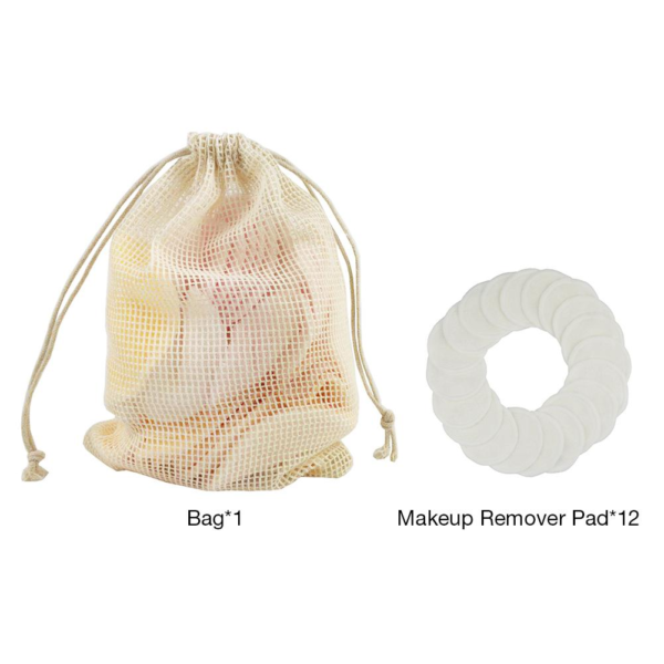 12 piece Reusable Bamboo Makeup Pads Set with Bag Domesblissity.com