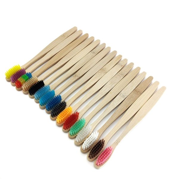 Eco Friendly Soft Fibre Bamboo Toothbrushes (12 Pack) Domesblissity.com