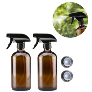 Two (2) 500ml 16oz amber glass spray bottles for homemade cleaning solutuions Domesblissity.com