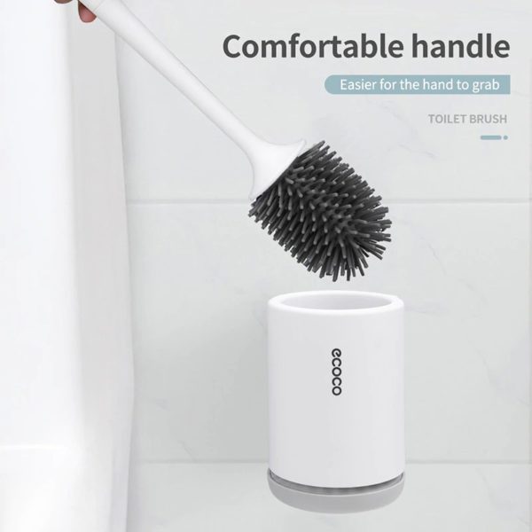Self Draining Silicone Toilet Cleaning Brush Domesblissity.com