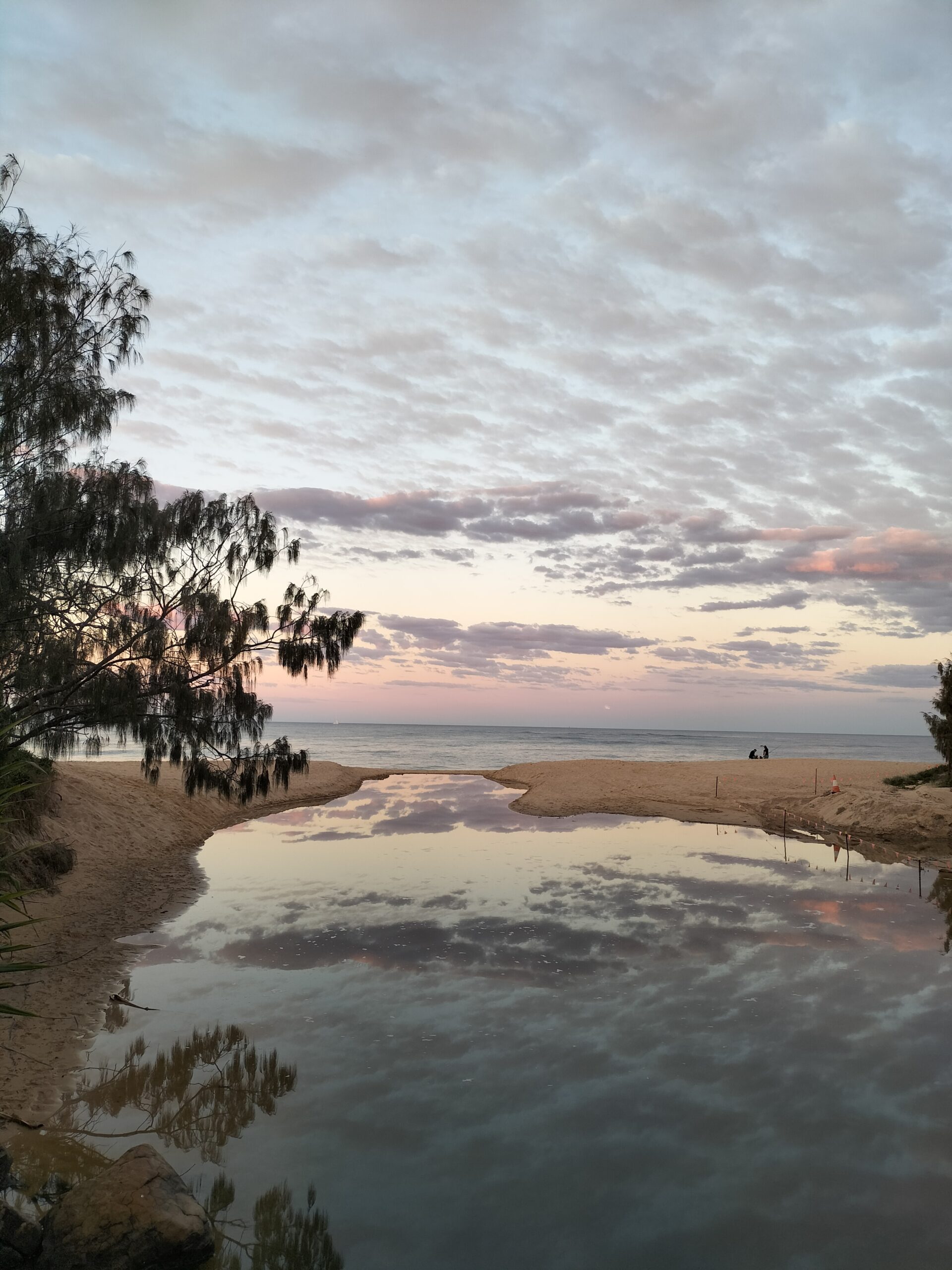 dicky beach at sunset queensland
